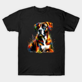 Abstract Treeing Tennessee Brindle in Colorful Splash Art T-Shirt